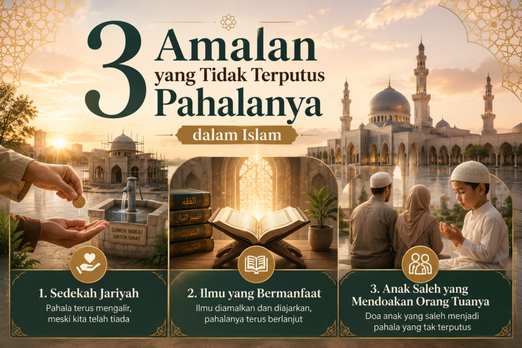 Ilustrasi untuk menggambarkan 3 amalan yang tidak terputus pahalanya