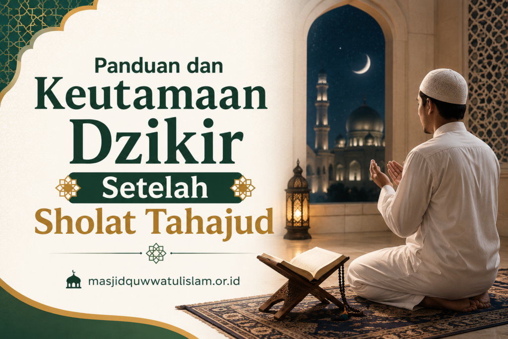 Seorang pria berdzikir setelah sholat tahajud