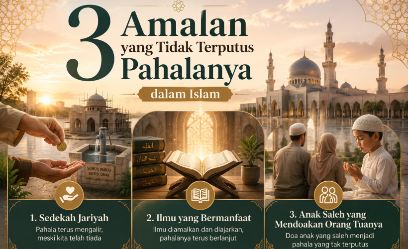 Ilustrasi untuk menggambarkan 3 amalan yang tidak terputus pahalanya