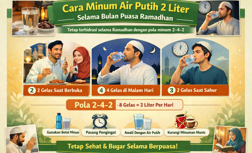 Cara Minum Air Putih 2 Liter Selama Bulan Ramadhan