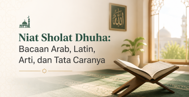 Ilustrasi niat sholat dhuha dan gerakan shalat sunnah di masjid