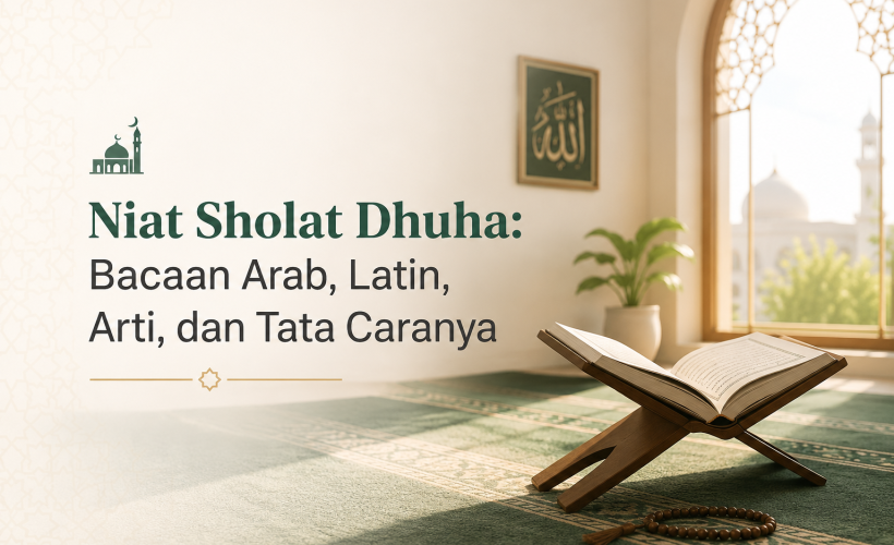 Ilustrasi niat sholat dhuha dan gerakan shalat sunnah di masjid